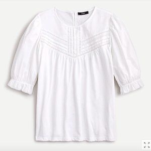 J.Crew Puffed-sleeve woven lace top